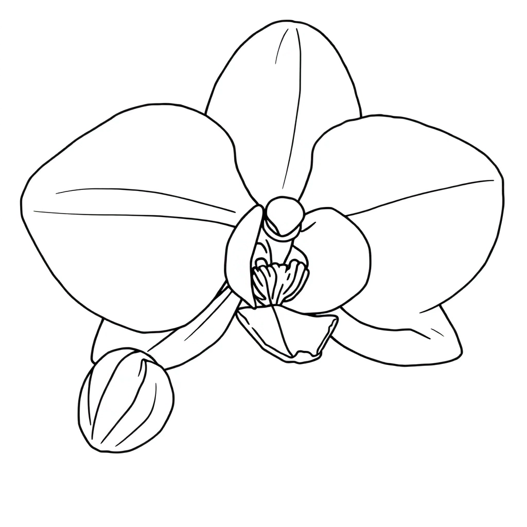 draw an orchid Páginas para Colorear
