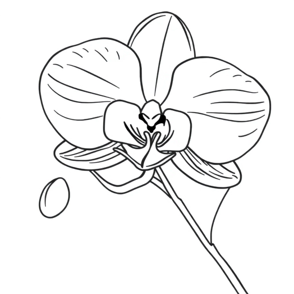draw an orchid Páginas para Colorear