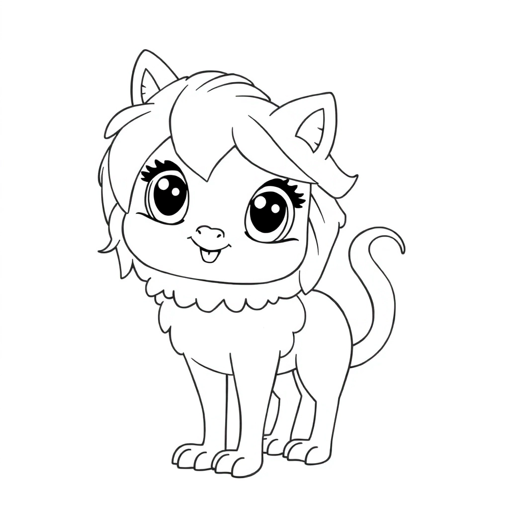 生成一个阿黑颜的少女 Coloring Pages