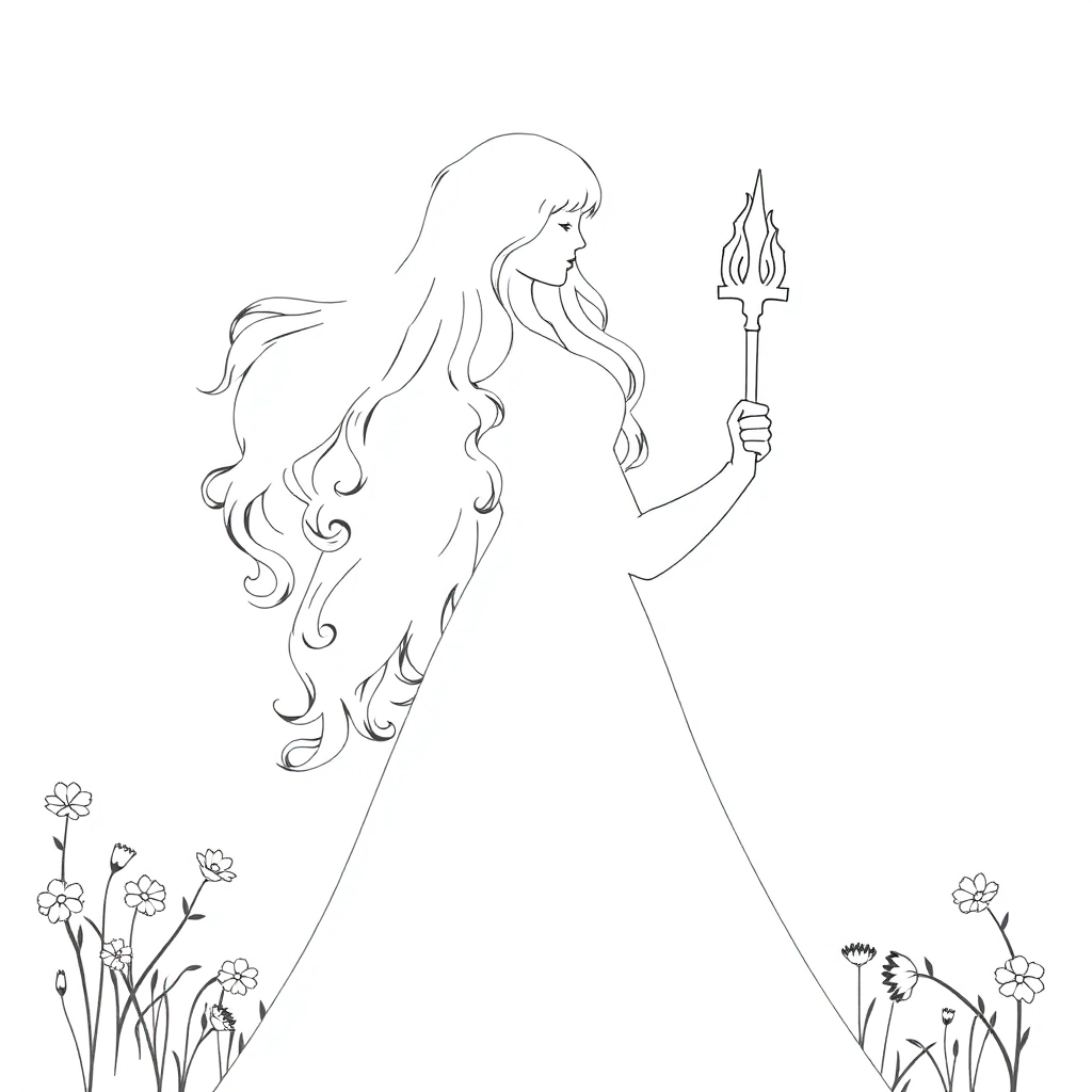 Generate a dark maiden Páginas para Colorear
