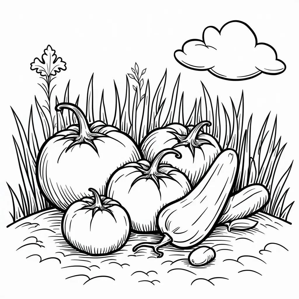 a vegetable garden  coloring pages