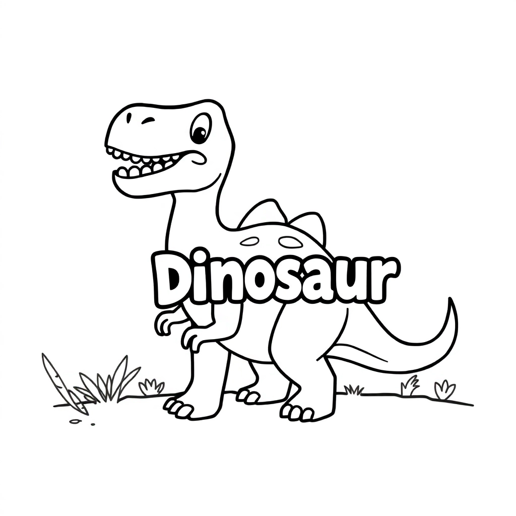 Design a nameplate with cartoon dinosaur elements Páginas para Colorear