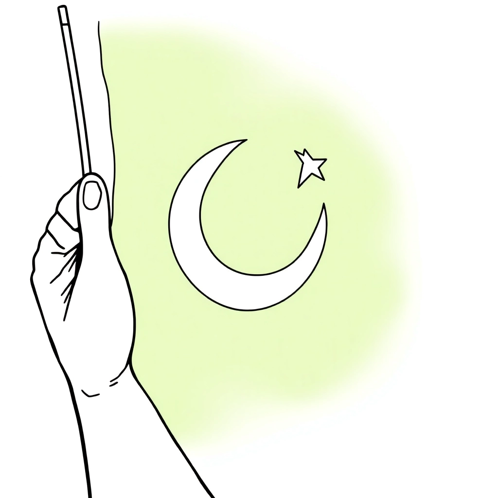 14 August Pakistani flage hand Imran Khan  Páginas para Colorear