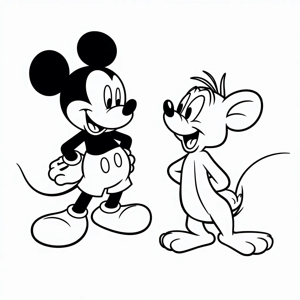 mickey mouse and jerry coloring pages