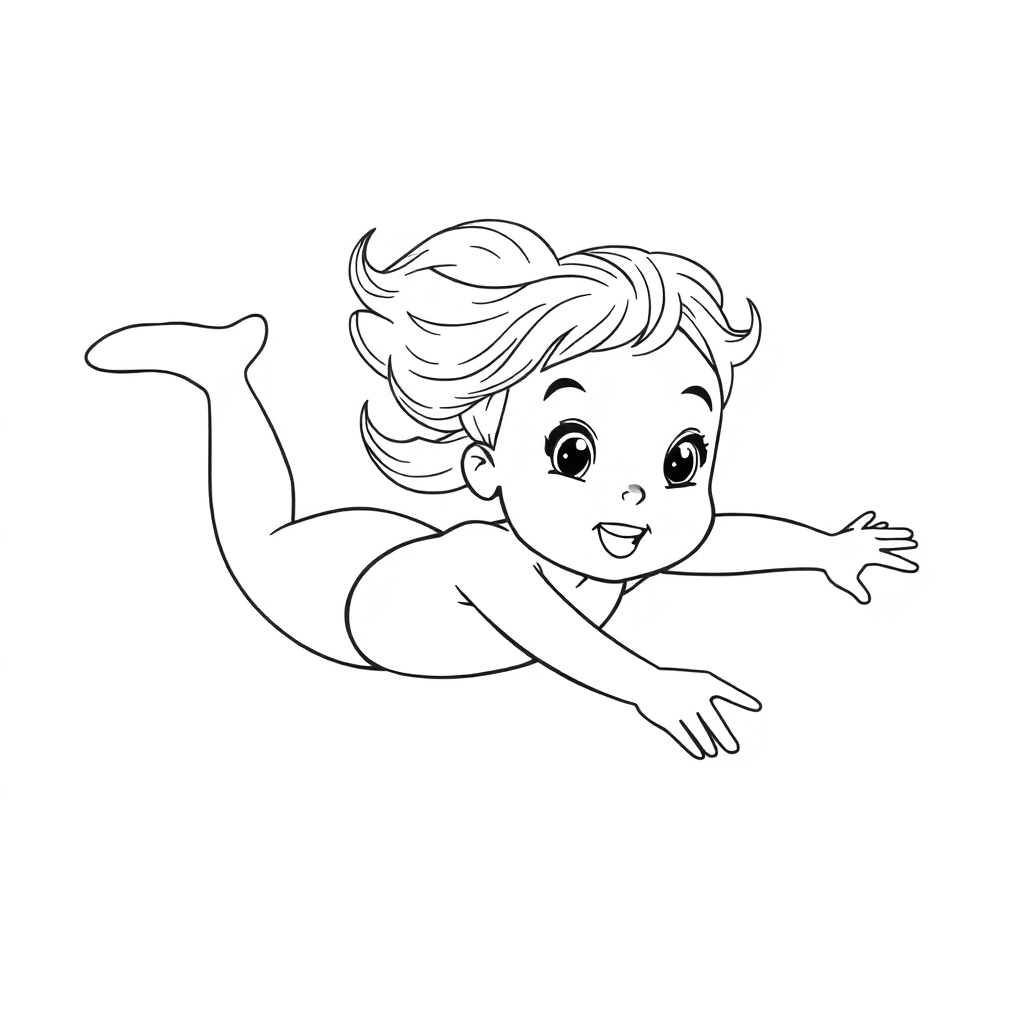 this gril go to swimming صفحات التلوين