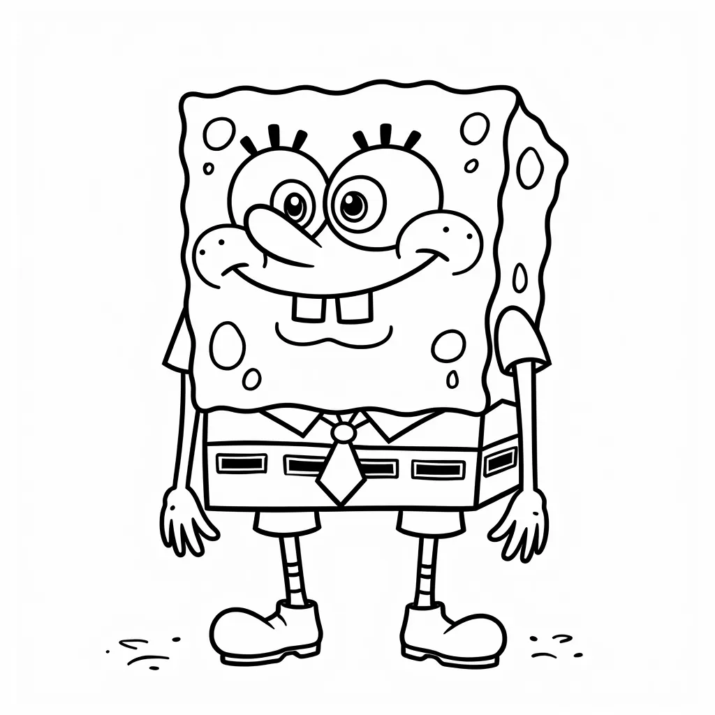 Draw a SpongeBob SquarePants coloring pages