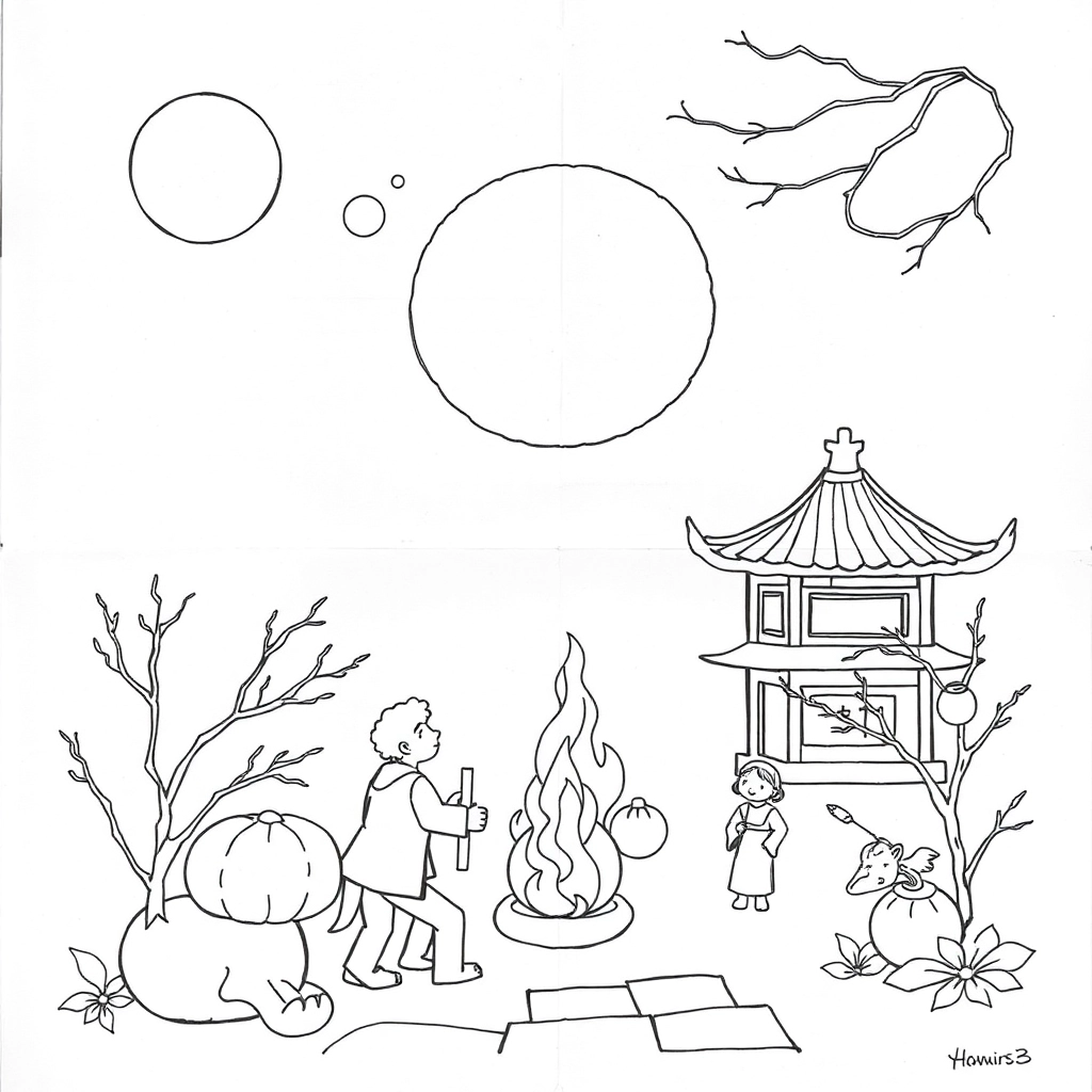 中秋节手抄报 Páginas para Colorear
