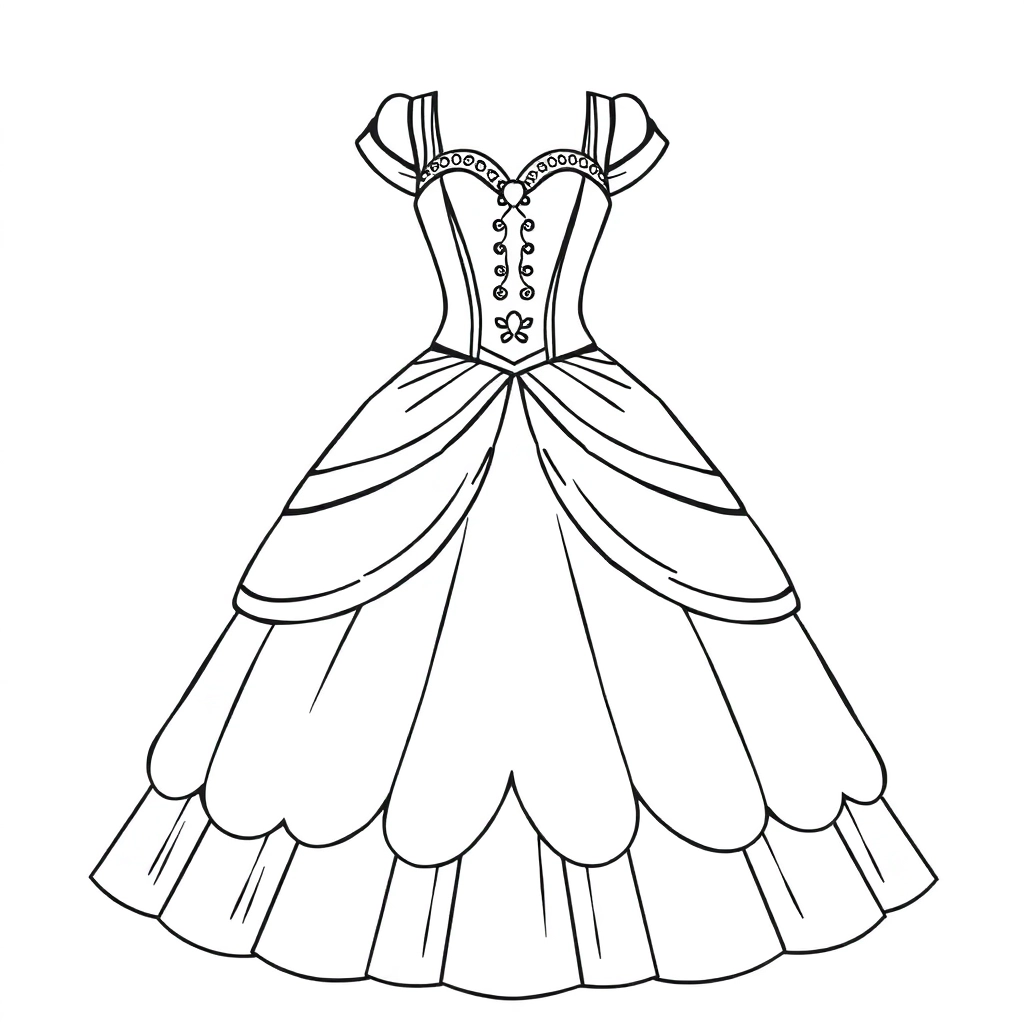 Princess dress Coloring Pages