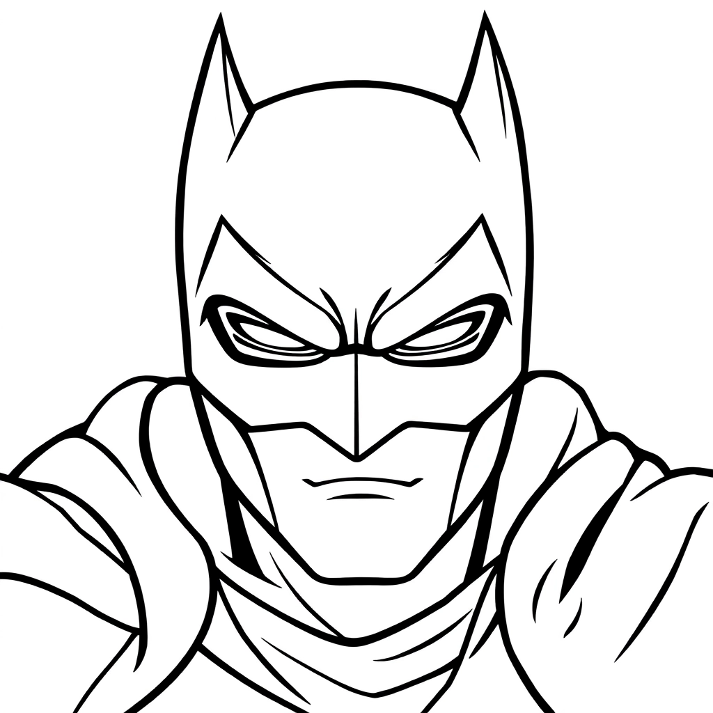 Super hero with a bat on her cheast and a pointy mask صفحات التلوين
