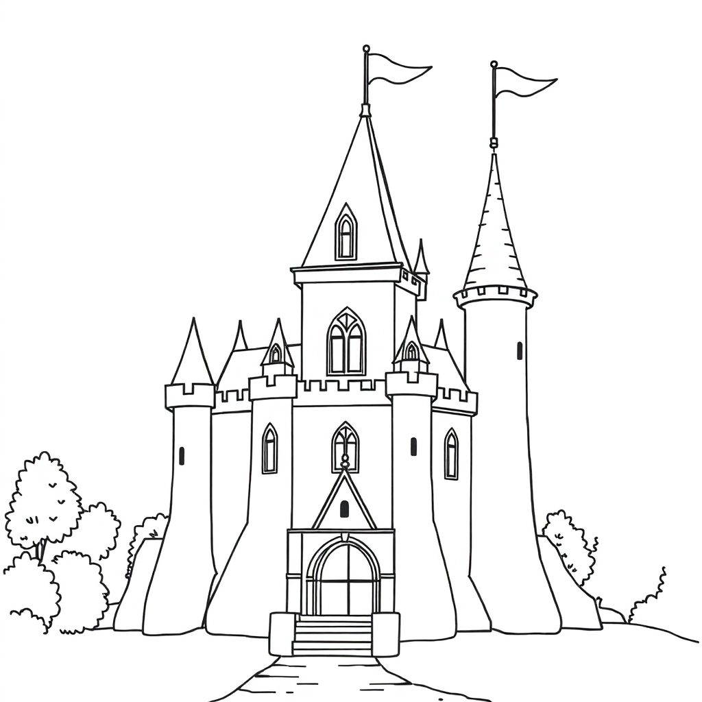 Fantasy castle صفحات التلوين