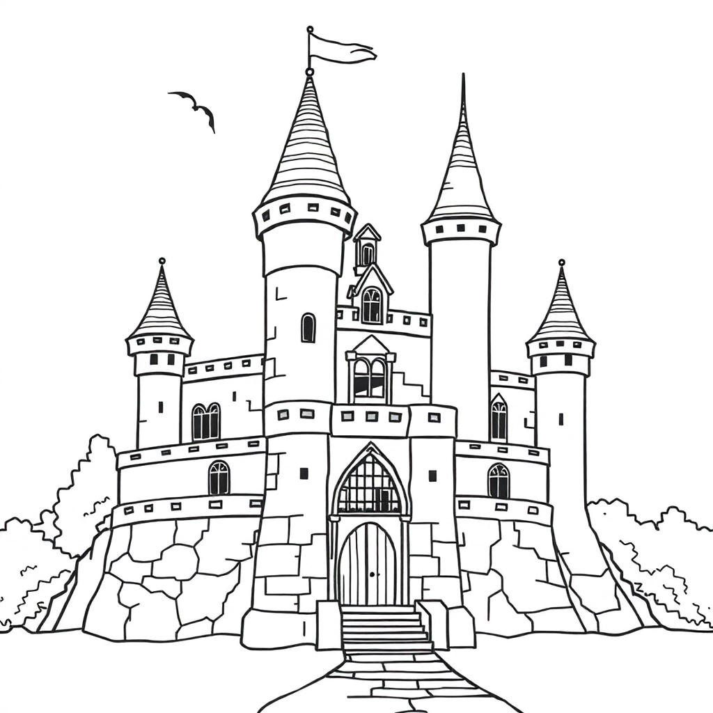 Fantasy castle Coloring Pages