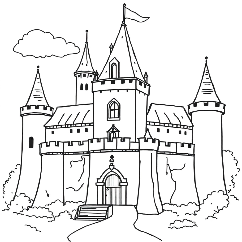 Fantasy castle Coloring Pages