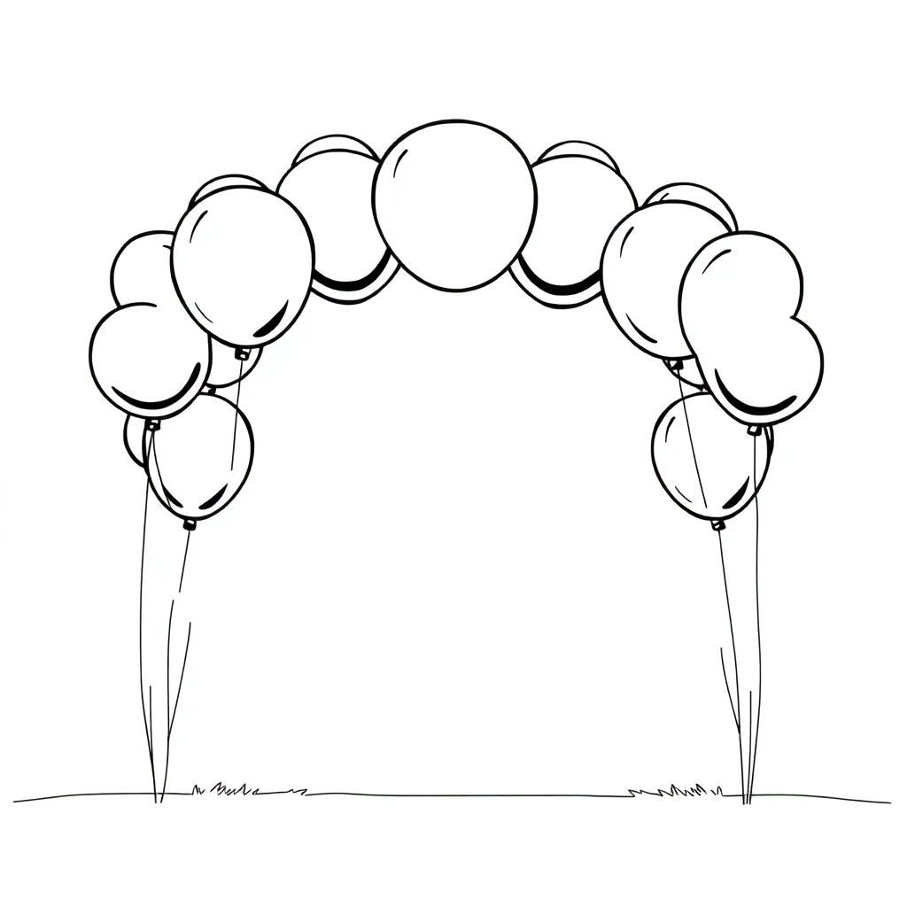 balloon garland arch Páginas para Colorear