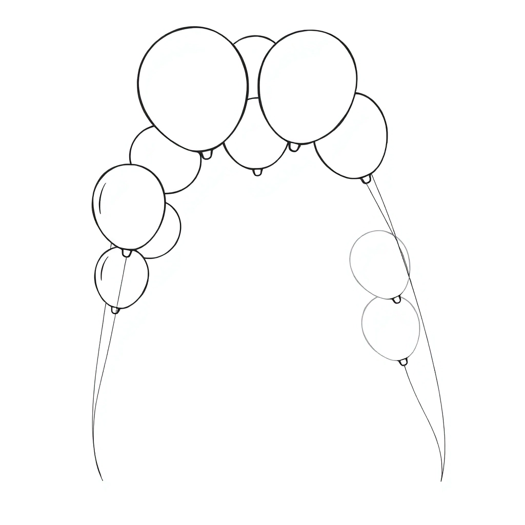 balloon garland arch Páginas para Colorear