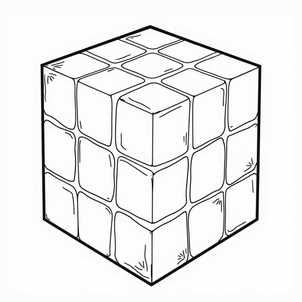 cube coloring pages