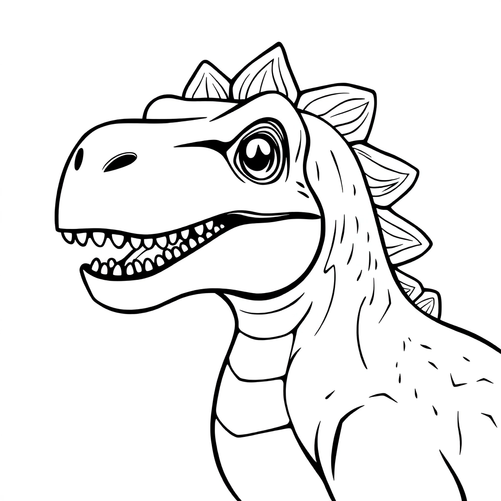 cute dino head Coloring Pages