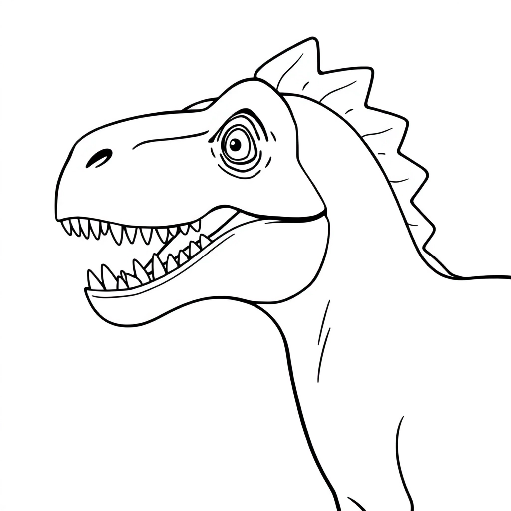 cute dino head Coloring Pages