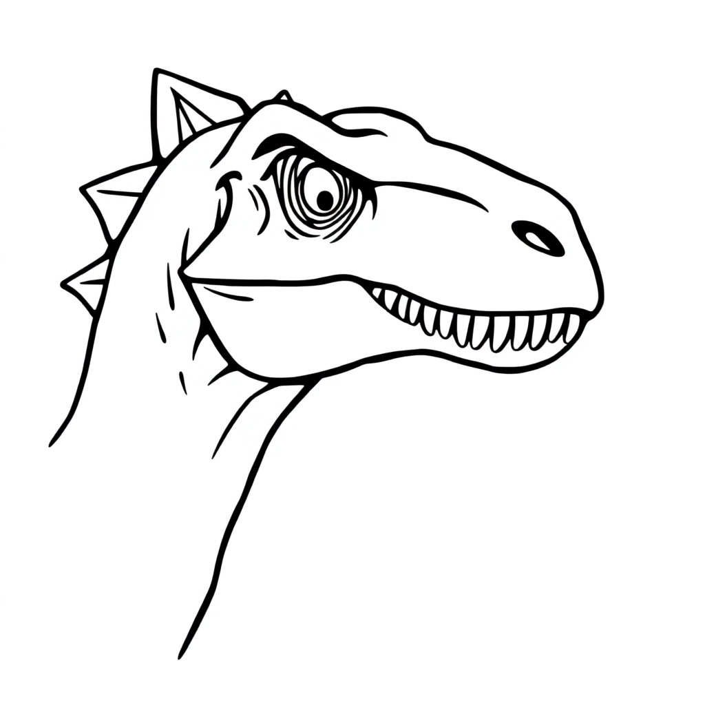 cute dino head Coloring Pages