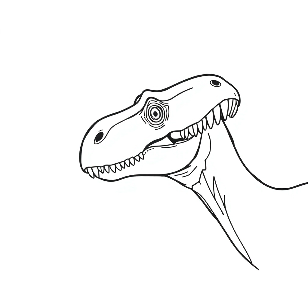 carton dino head Coloring Pages