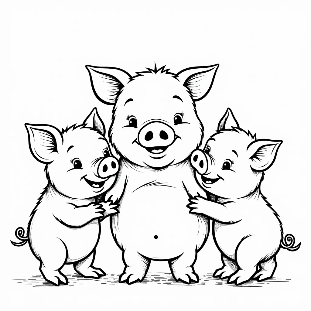 three pig coloring pages