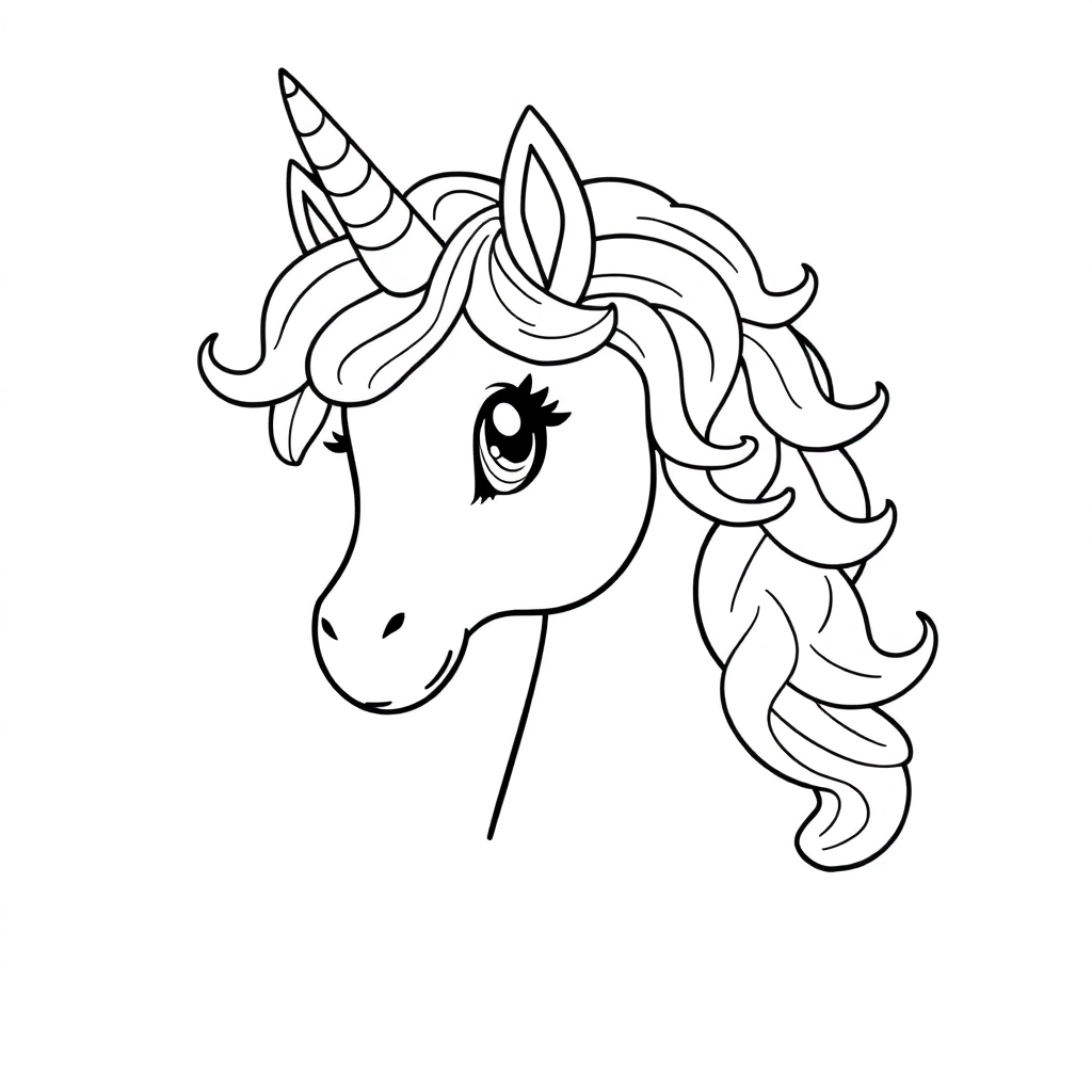 卷头发的独角兽 Coloring Pages