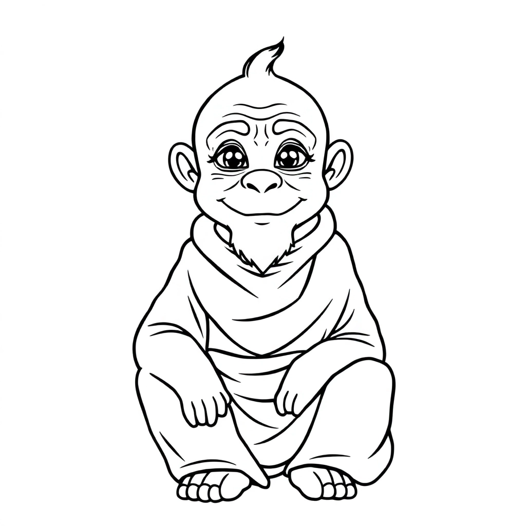 和尚侧坐 Coloring Pages