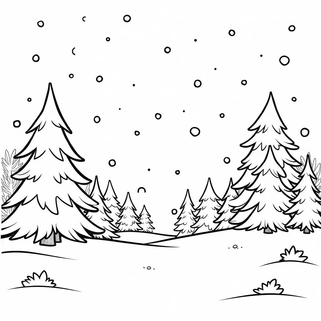 在一个大雪漫飞的冬天 coloring pages