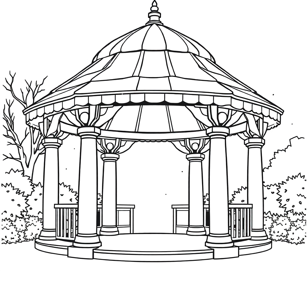 亭子 Coloring Pages