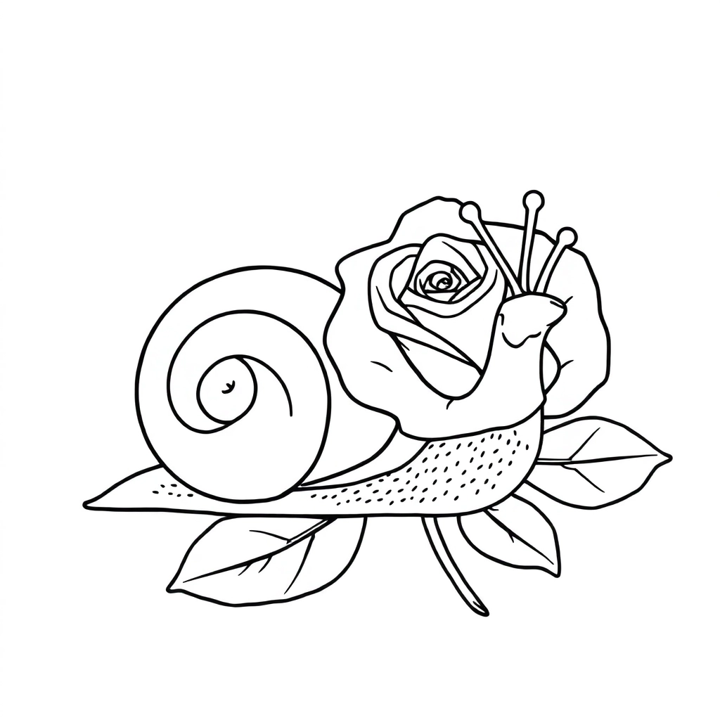 蜗牛和玫瑰树 Páginas para Colorear