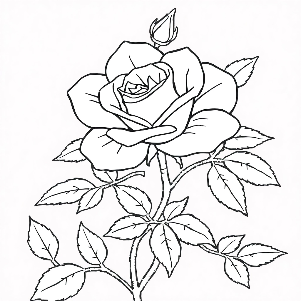 玫瑰花长藤 Páginas para Colorear
