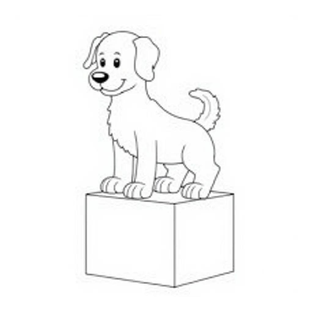 dog on cube coloring pages