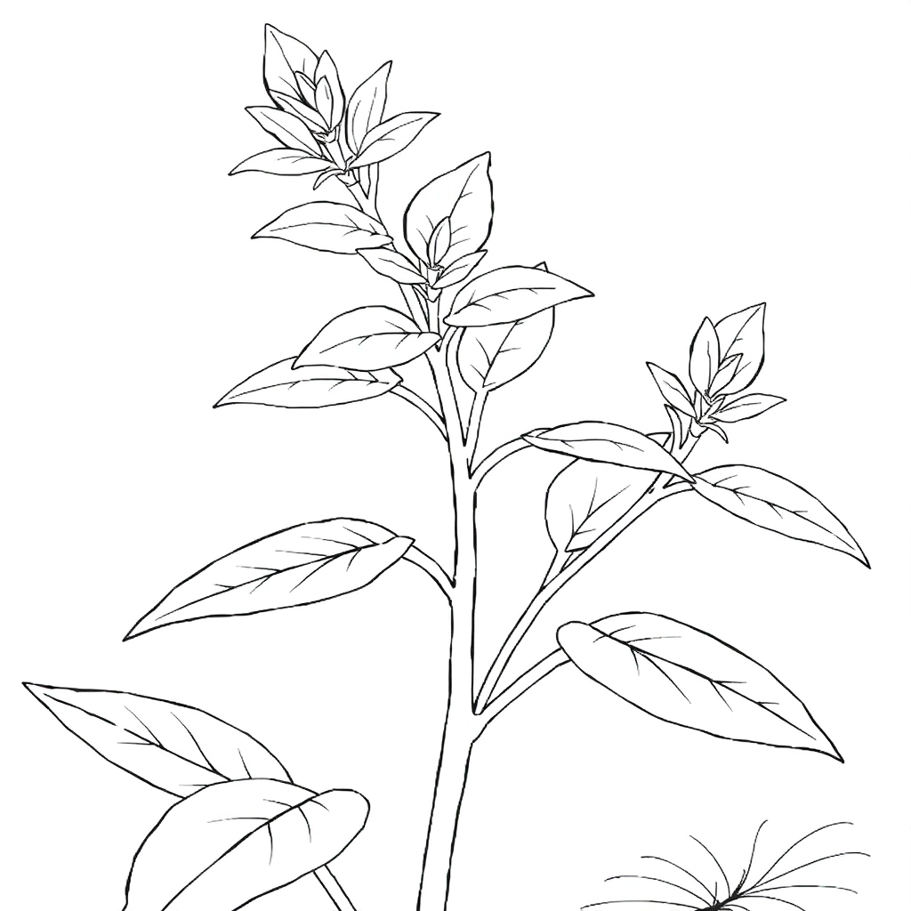 鱼腥草植物 Coloring Pages
