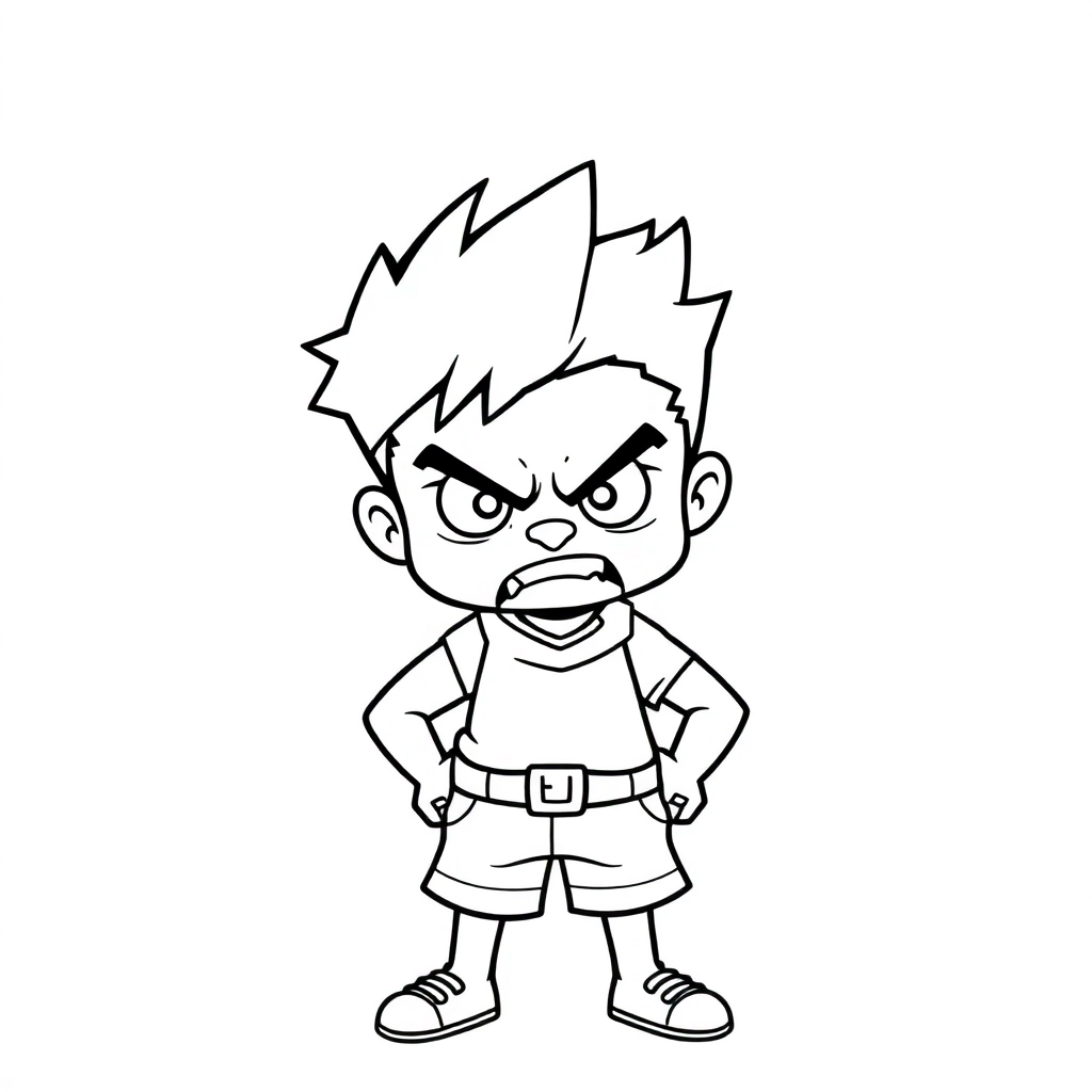 A boy angry figure understand  Páginas para Colorear