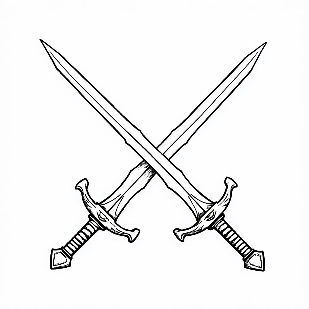 swords coloring pages