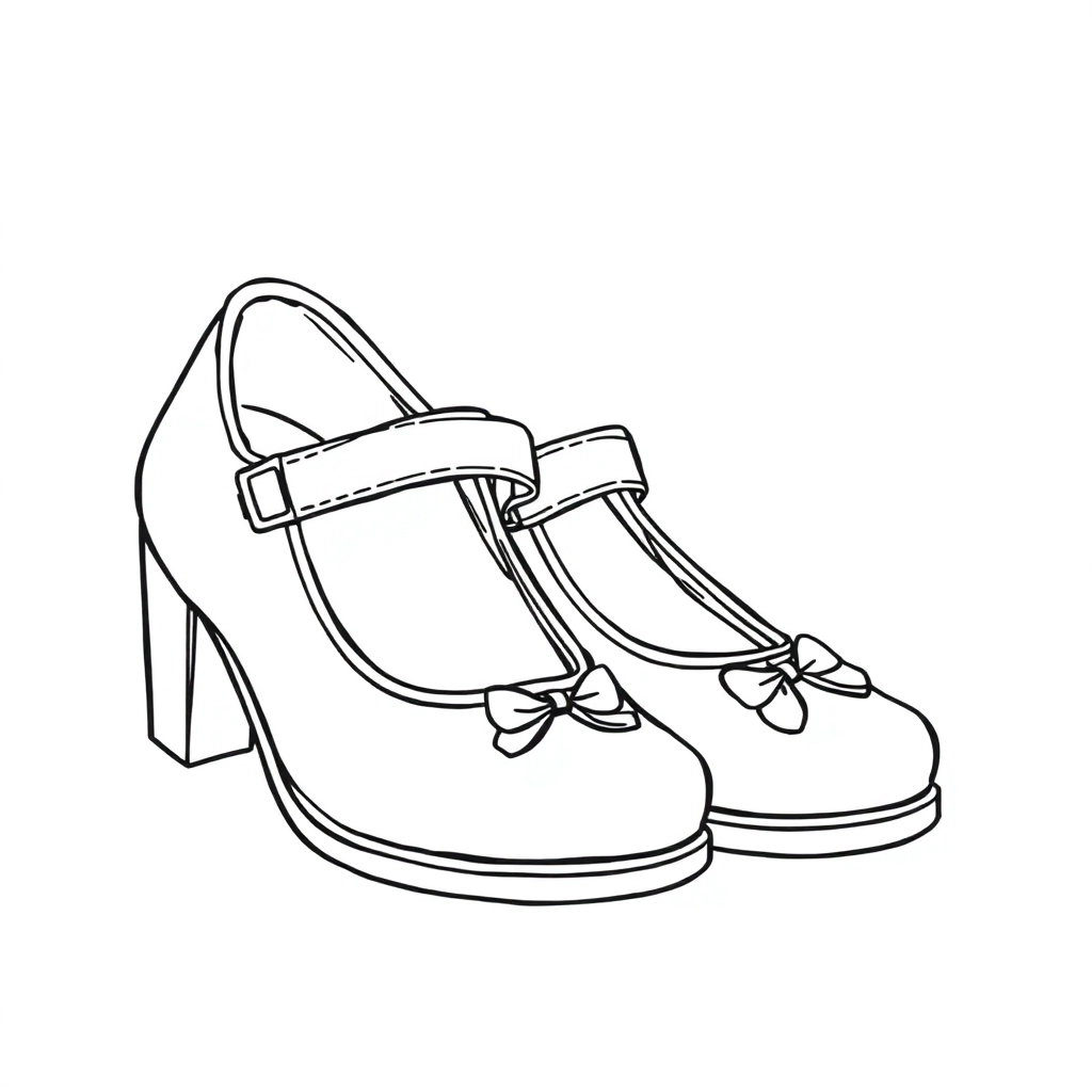 mary jane shoes Páginas para Colorear