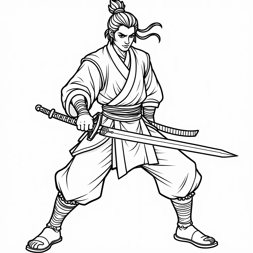 sun wukong swords coloring pages