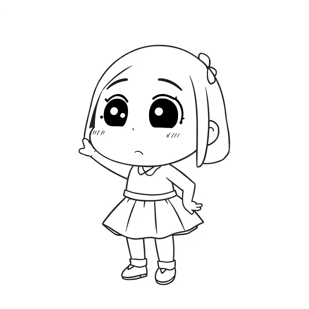 蜡笔小新穿裙子俏皮 Páginas para Colorear