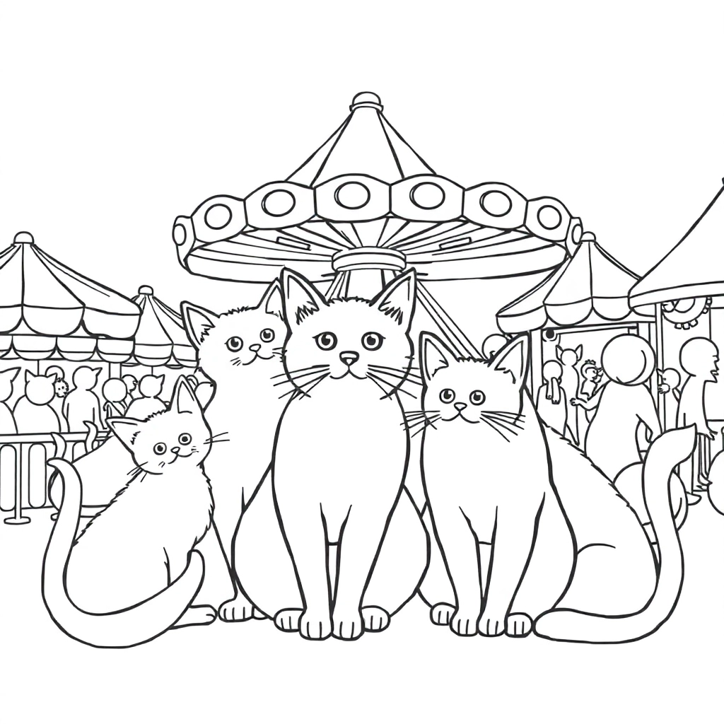 there are 30 different cats in the amusement park صفحات التلوين