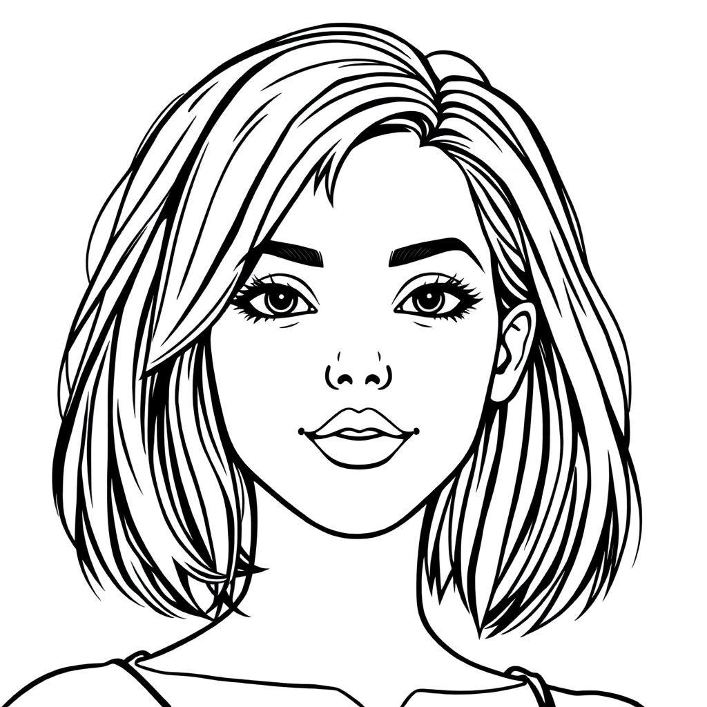 短发美女 Páginas para Colorear