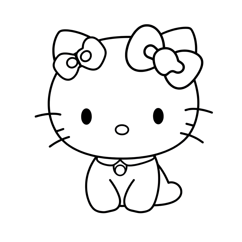 Hello Kitty and  Kuromi Coloring Pages