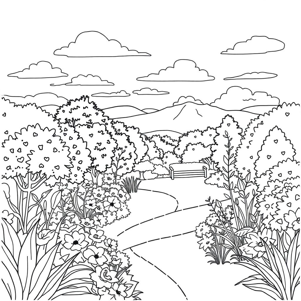 山水田园的风光 Coloring Pages