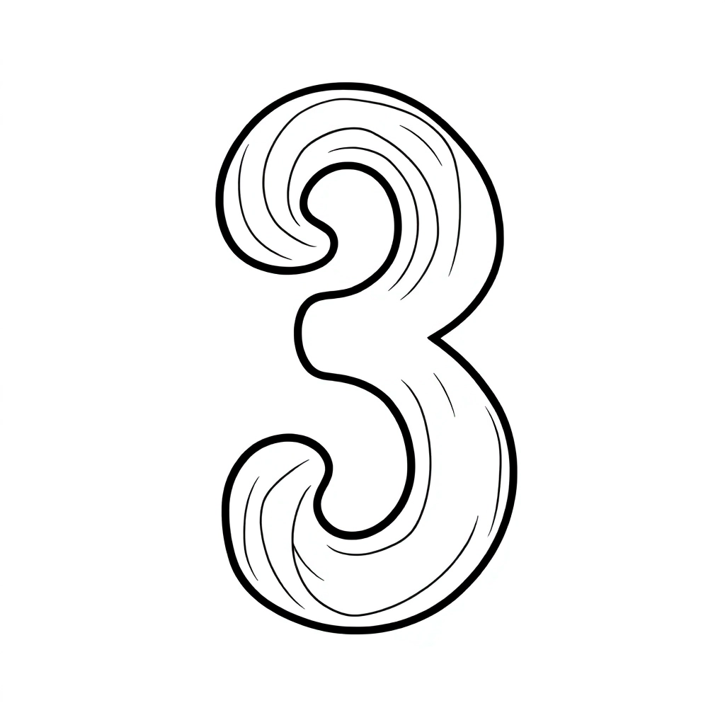number 3 صفحات التلوين