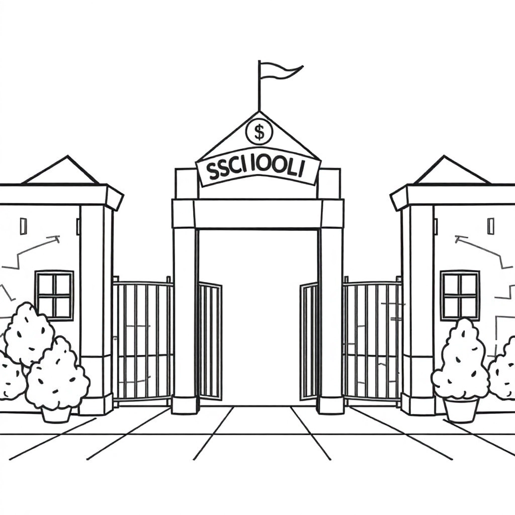 学校大门口 صفحات التلوين