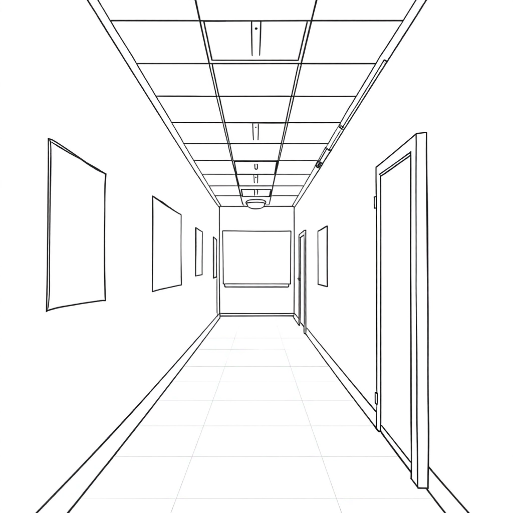 教室走廊 Coloring Pages