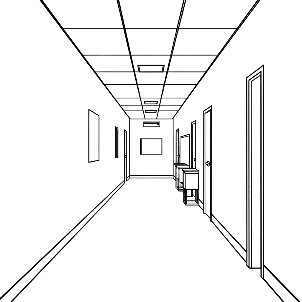 教室走廊 Coloring Pages