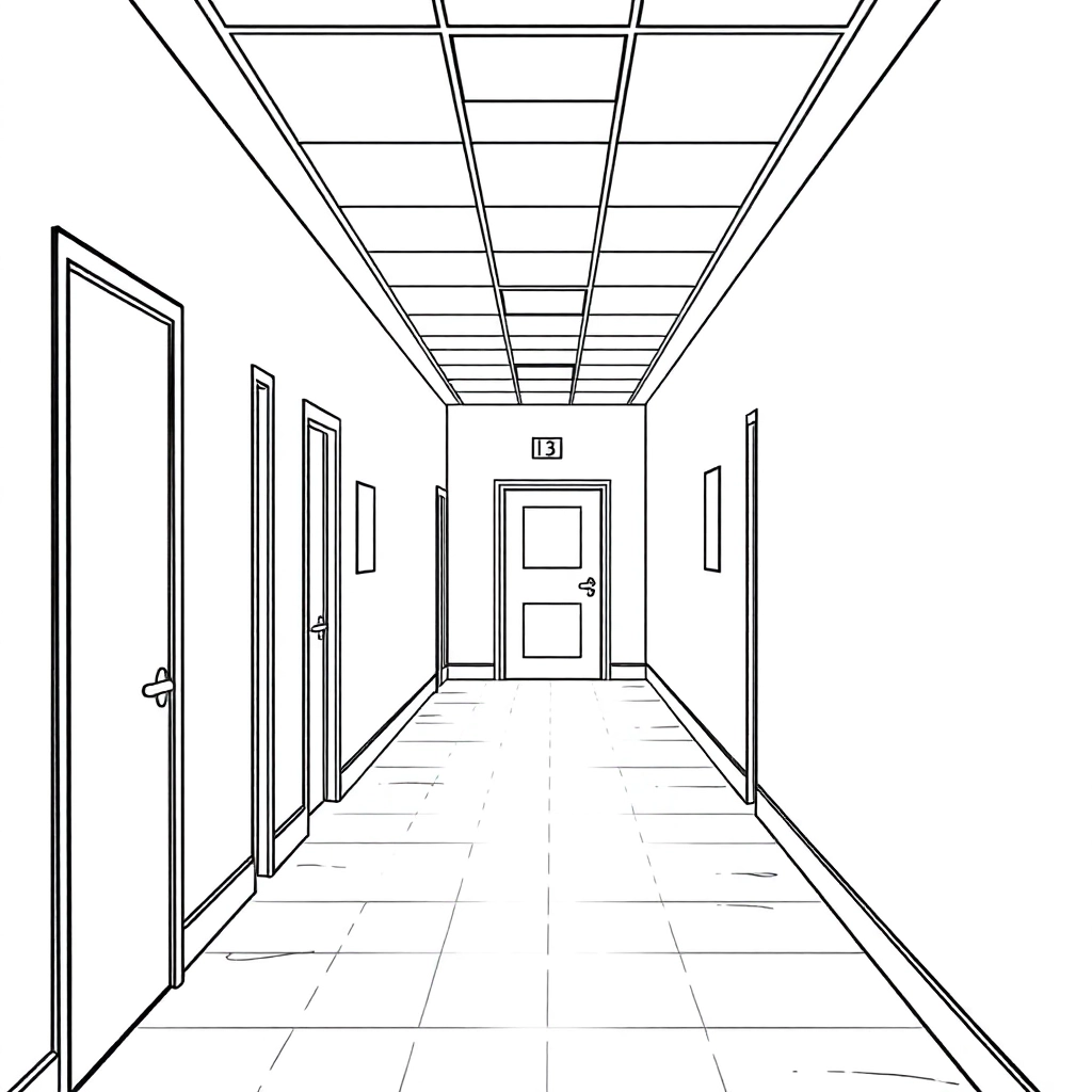 横景教室走廊 Coloring Pages