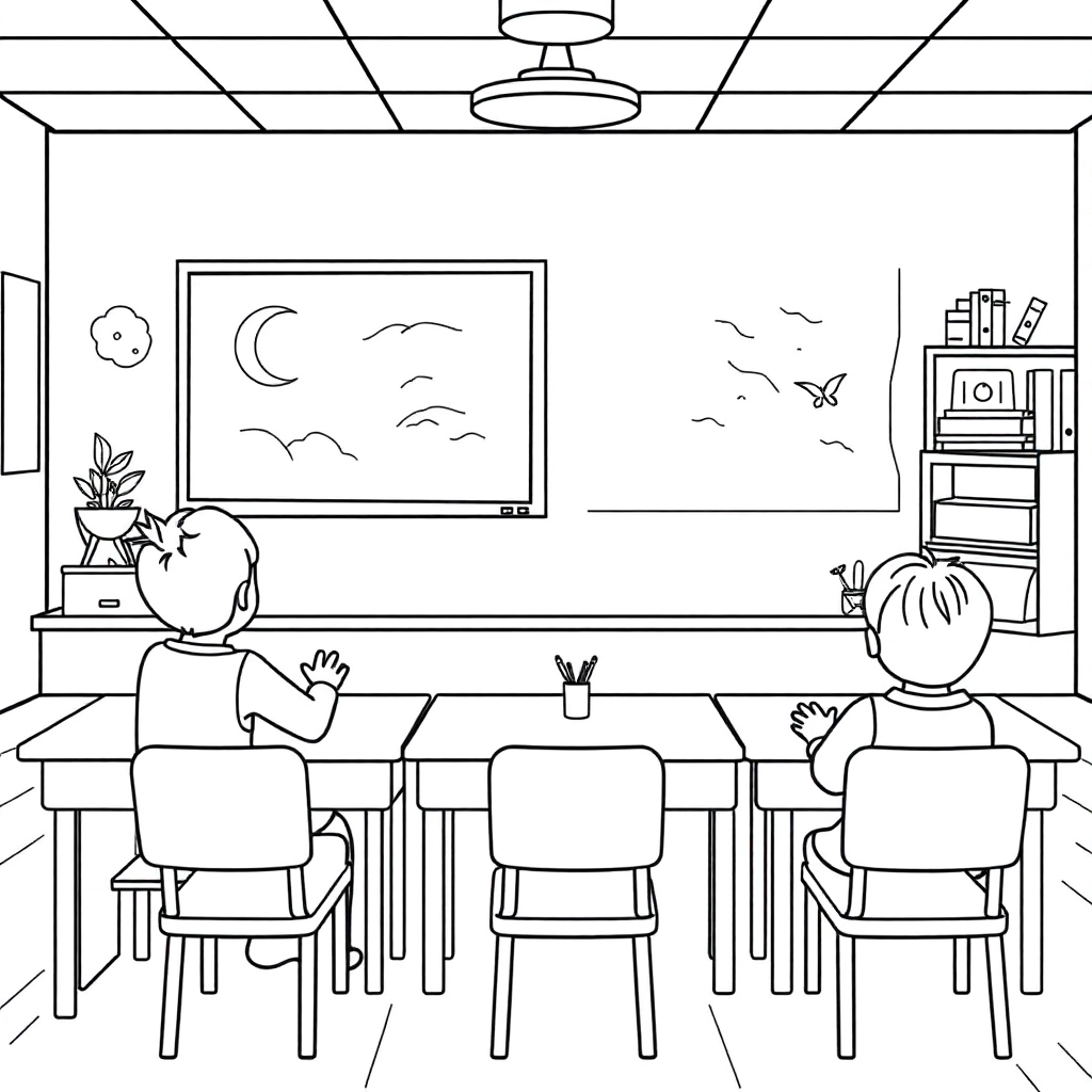 classroom صفحات التلوين
