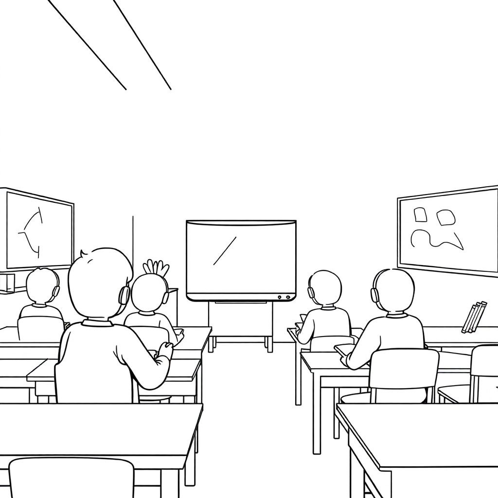 classroom صفحات التلوين