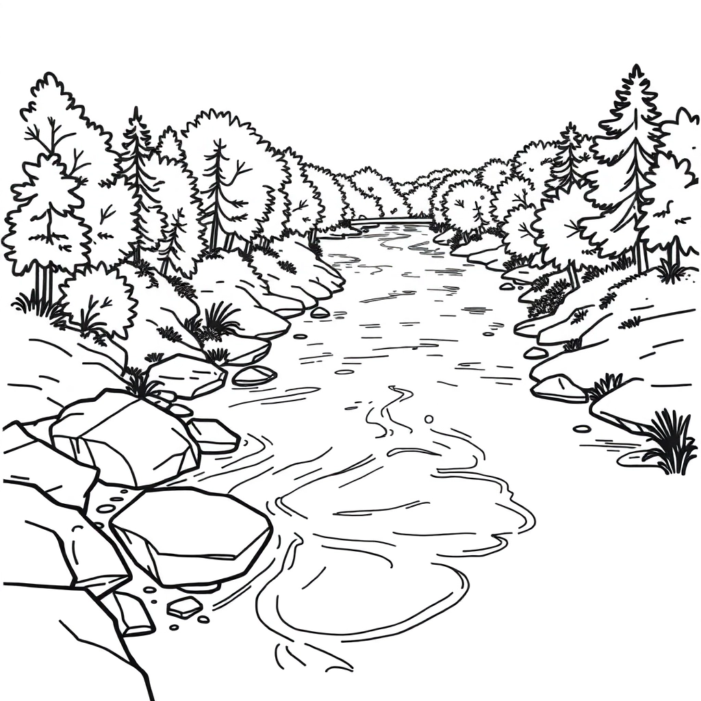河流 Coloring Pages