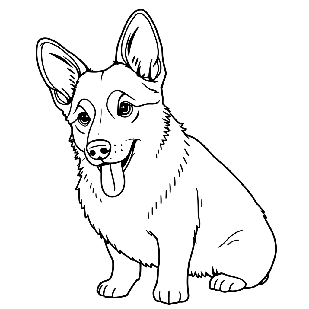 可爱的柯基犬 Coloring Pages